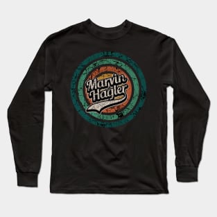 Marvin Hagler // Retro Circle Crack Vintage Long Sleeve T-Shirt